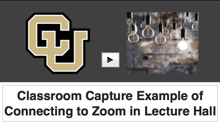 example video of connecting to Zoom in lecture hall